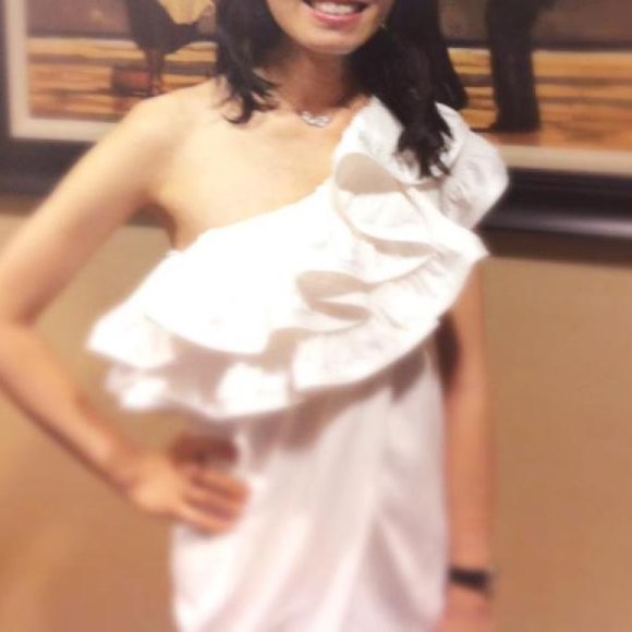 BCBG MAXAZRIA Ruffle Single Shoulder Evening Dress - Picture 4 of 5